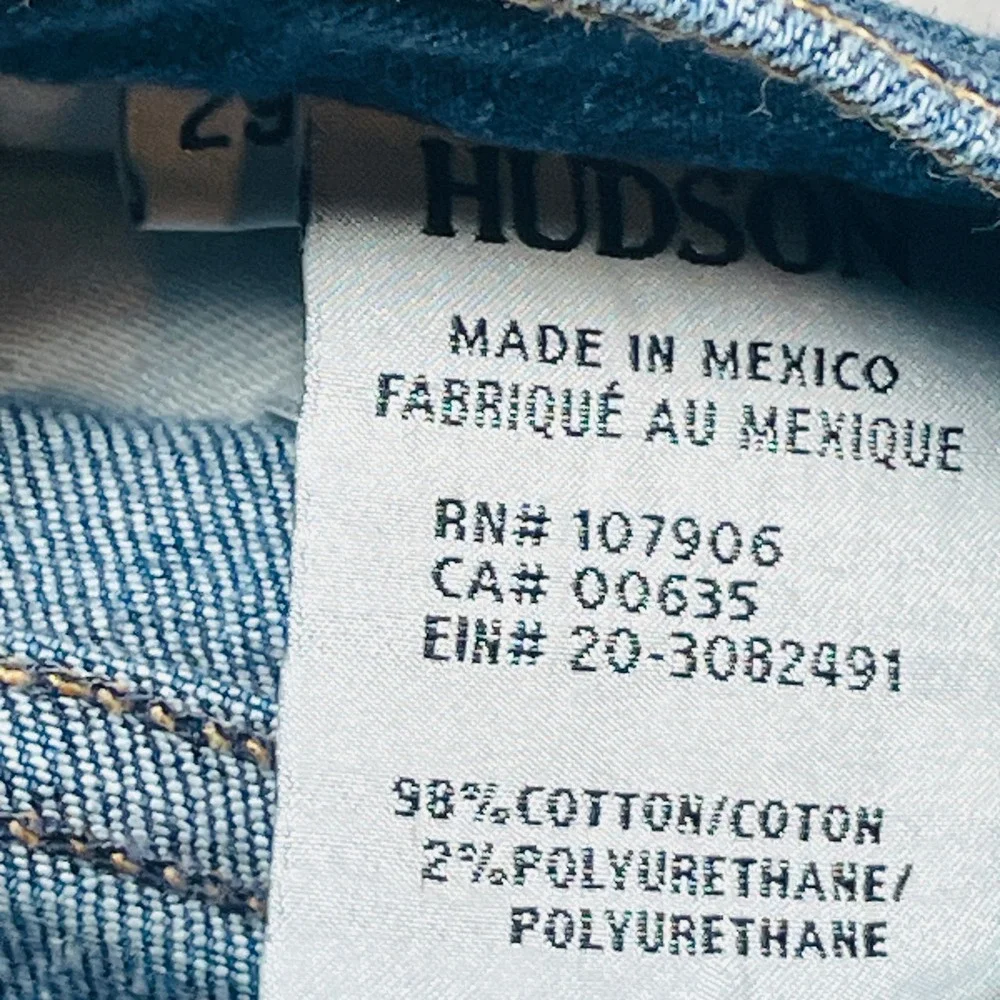 Hudson Riley Easy Slim Boyfriend Jeans Size 29 Light Wash Whiskered Denim